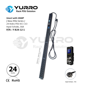 24 Holes IEC C13 New IPDU with SNMP Input Schuko 16A
