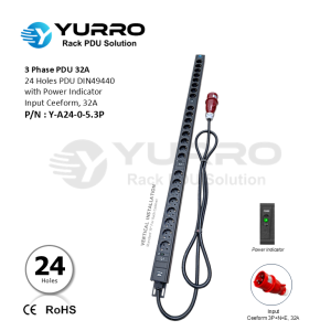 3 Phase PDU 32A, 24 Holes DIN49440 with Power Indicator