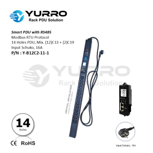 14 Holes Mix. C13+C19 SIPDU with RS-485 Input Schuko 16A