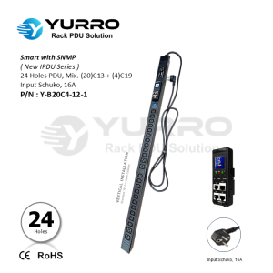 24 Holes Mix. C13+C19 Intelligent PDU with SNMP Input Schuko 16A
