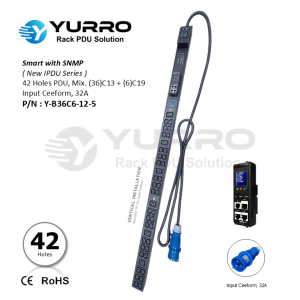 1 Phase 32A, 42 Holes Mix. C13+C19 Intelligent PDU with SNMP