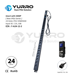 24 Holes Germany New IPDU with SNMP Input IEC C14, 10A