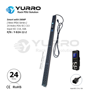 24 Holes IEC C13 New IPDU with SNMP Input IEC C14, 10A