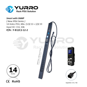 14 Holes Mix. C13+C19 Intelligent PDU with SNMP Input IEC C14, 10A