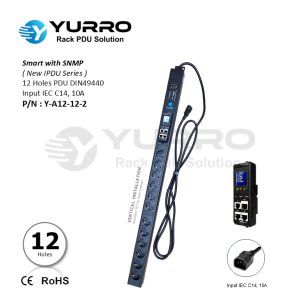 12 Holes Germany New IPDU with SNMP Input IEC C14, 10A