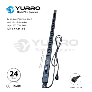 24 Holes PDU Germany with Circuit Breaker Input IEC C20, 16A