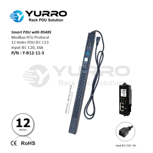 12 Holes IEC C13 SIPDU with RS-485 Input IEC C20, 16A