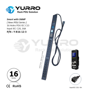 16 Holes IEC C13 New IPDU with SNMP Input IEC C20, 16A