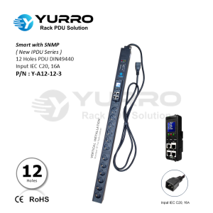 12 Holes Germany New IPDU with SNMP Input IEC C20, 16A