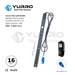 16 Holes IEC C13 SIPDU with RS-485 Input Ceeform 16A