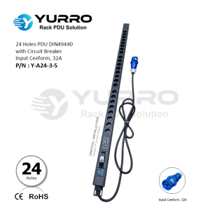 24 Holes PDU Germany with Circuit Breaker, Input Ceeform 32A