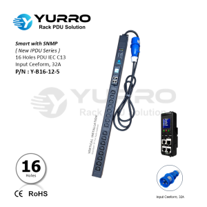 1 Phase 32A, 16 Holes IEC C13 Intelligent PDU with SNMP
