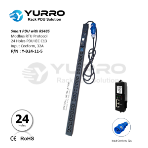 24 Holes IEC C13 SIPDU with RS-485 Input Ceeform 32A