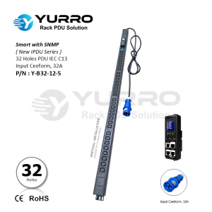 1 Phase 32A, 32 Holes IEC C13 Intelligent PDU with SNMP