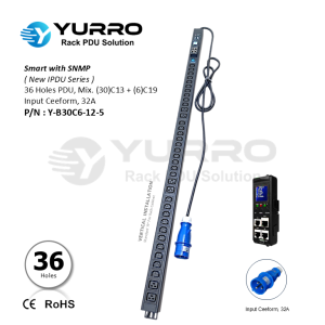 1 Phase 32A, 36 Holes Mix. C13+C19 Intelligent PDU with SNMP