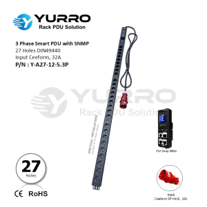 3 Phase 32A, 27 Holes Germany Intelligent PDU with SNMP