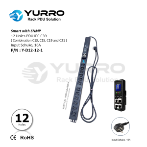 12 Holes IEC C39 New IPDU with SNMP Input Schuko 16A