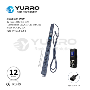 12 Holes IEC C39 New IPDU with SNMP Input IEC C14, 10A