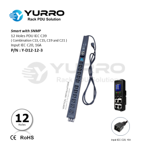 12 Holes IEC C39 New IPDU with SNMP Input IEC C20, 16A