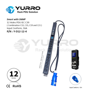 12 Holes IEC C39 New IPDU with SNMP Input Ceeform 16A