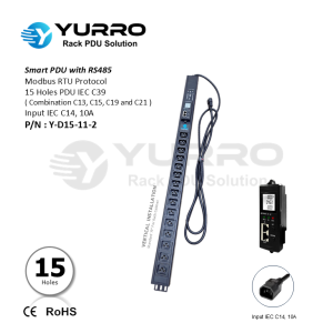 15 Holes IEC C39 SIPDU with RS-485 Input IEC C14, 10A