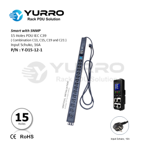 15 Holes IEC C39 New IPDU with SNMP Input Schuko 16A