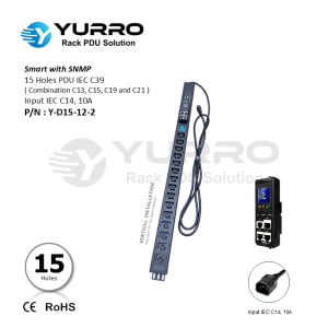 15 Holes IEC C39 New IPDU with SNMP Input IEC C14, 10A