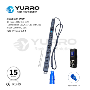 15 Holes IEC C39 New IPDU with SNMP Input Ceeform 16A