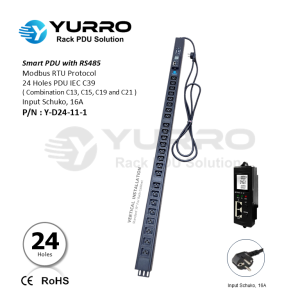 24 Holes IEC C39 SIPDU with RS-485 Input Schuko 16A