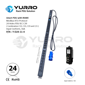 24 Holes IEC C39 SIPDU with RS-485 Input Ceeform 16A