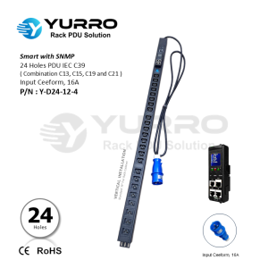 24 Holes IEC C39 New IPDU with SNMP Input Ceeform 16A
