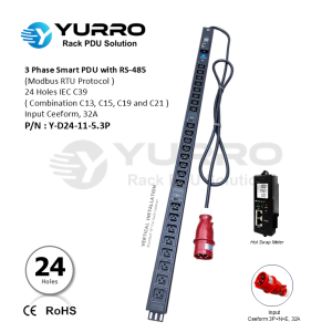 3 Phase 32A, 24 Holes SIPDU IEC 39 with RS-485
