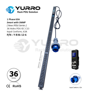 1 Phase 63A, 36 Holes IEC C13 Intelligent PDU with SNMP